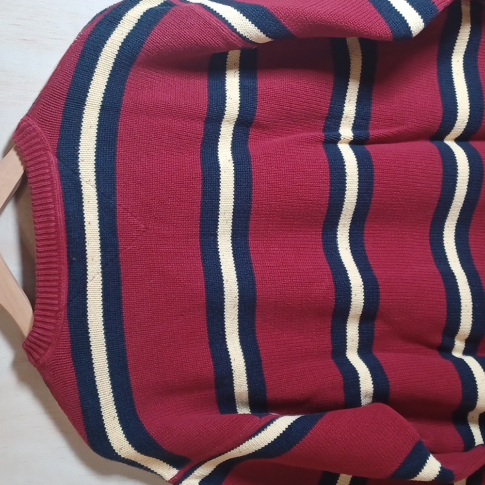 Tommy Hilfiger Vintage Crewneck Striped Sweater Embroidered Crest Heavyweight - Picture 11 of 15